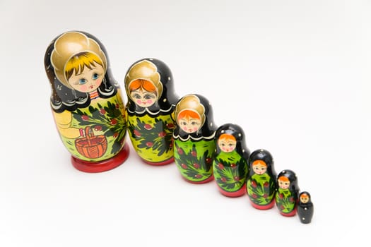 russian matryoshka doll on white background