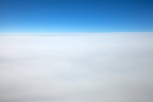 Blue and white smooth background, air and clouds