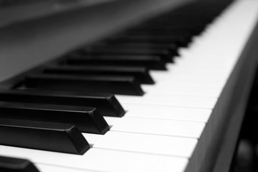 Piano keyboard closeup