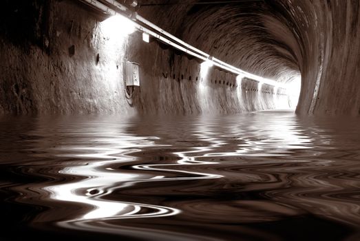 It is a sepia and lonely tunnel.