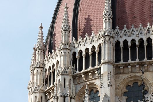 Detail of the parliament building in Budapest, Hungary