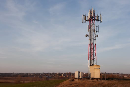 GSM transmitter tower in the countryside