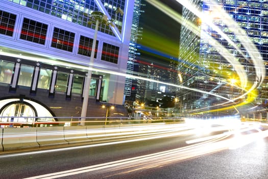 traffic in city at night