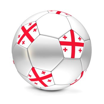 shiny football/soccer ball with the flag of Georgia on the pentagons