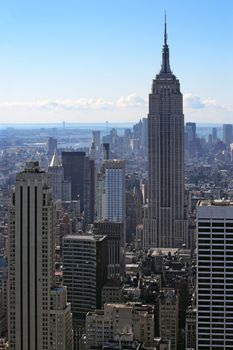 Photo of New York city and the Empire State Building.