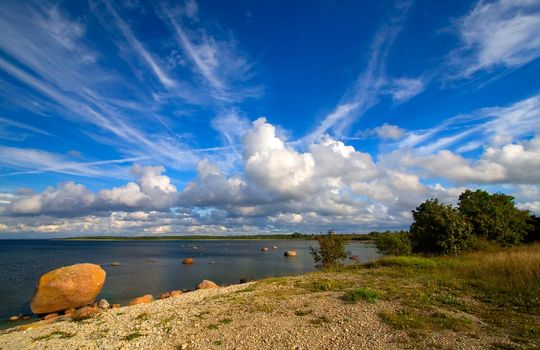 Blue sky over Estonian island Saaaremaa