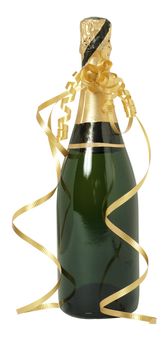 A Unopened bottle of champagne