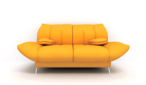 3D yellow sofa