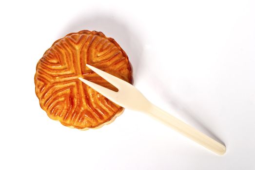 Moon cake and a fork