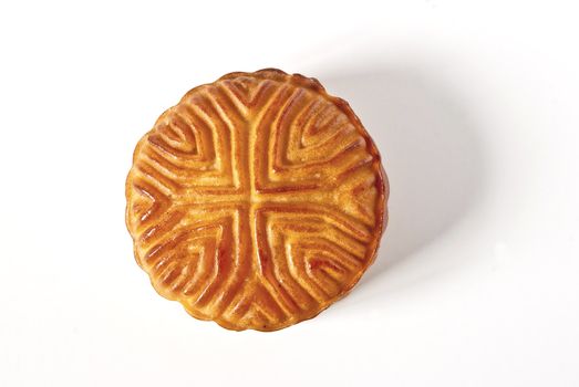 Mooncake isolated over white background.