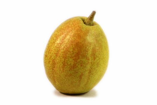Single fragrant pear isolated over white background