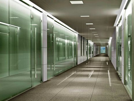 Floor hallway of modern architecture
