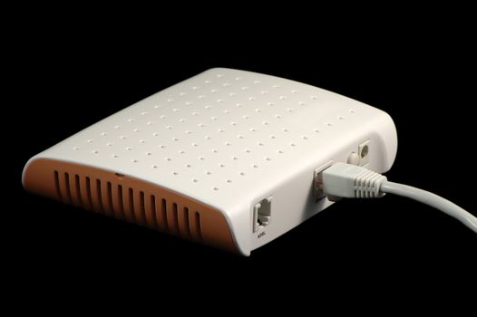 Detail of rear part of cable modem