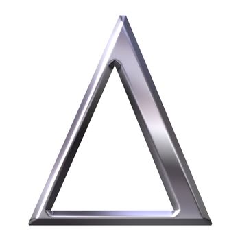 3d silver Greek letter Delta isolated in white