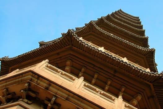 The Linggu pagoda viewing from the bottom, taken at Linggu temple, Nanjing