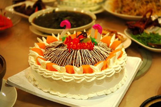 The close up view of birthday cake