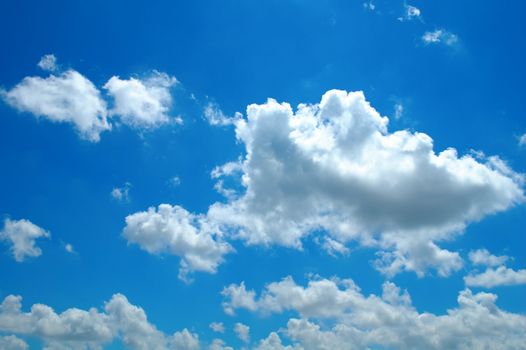 The blue and cloudy sky background