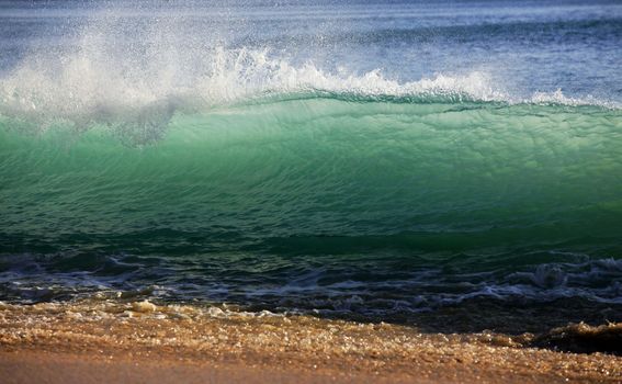 Big wave crashes on to the shore. Indian ocean