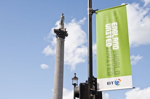 LONDON - August 24: Banners in London to promote England's bid to host FIFA's 2018 world cup. August 24, 2010 in London, England.