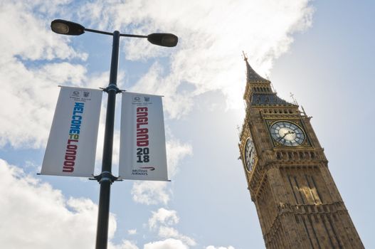 LONDON - August 24: Banners in London to promote England's bid to host FIFA's 2018 world cup. August 24, 2010 in London, England.