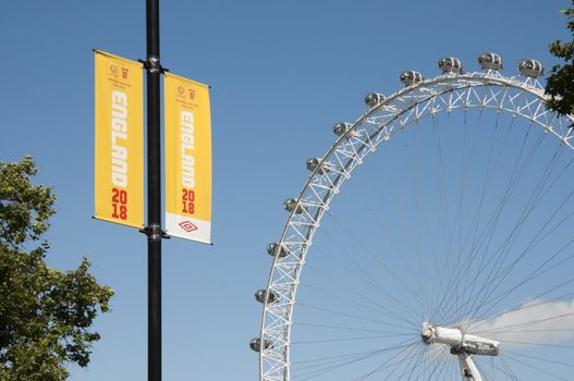 LONDON - August 24: Banners in London to promote England's bid to host FIFA's 2018 world cup. August 24, 2010 in London, England.