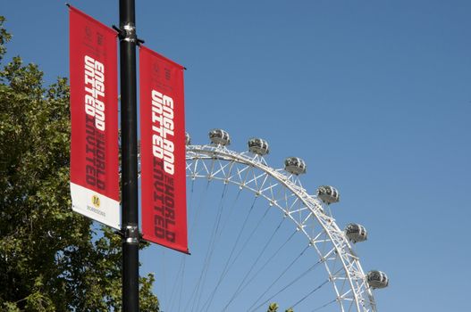 LONDON - August 24: Banners in London to promote England's bid to host FIFA's 2018 world cup. August 24, 2010 in London, England.