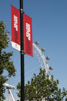 LONDON - August 24: Banners in London to promote England's bid to host FIFA's 2018 world cup. August 24, 2010 in London, England.