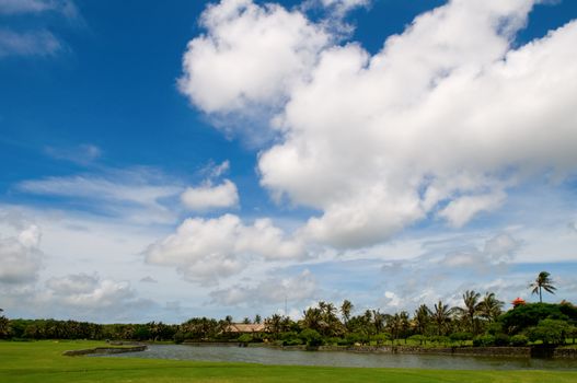 The cloudscape of resort golf course