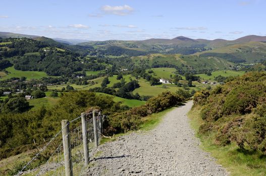 View from Castell Dinas Bran above Llangollen in Denbighshire Wales UK