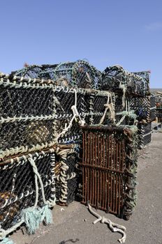Crab pots in John O Groats Scotland