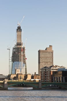 LONDON - OCTOBER 25: Construction of the Shard building, due for completion in 2012. October 25, 2010 in London, England.