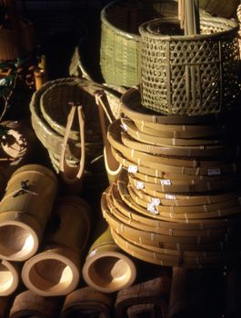 Hand craft bamboo baskets Kyoto Japan
