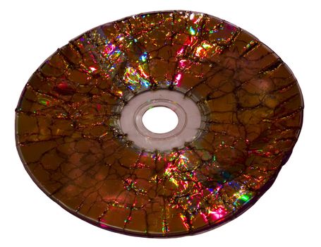 A compact disc after an encounter with a microwave wave.
