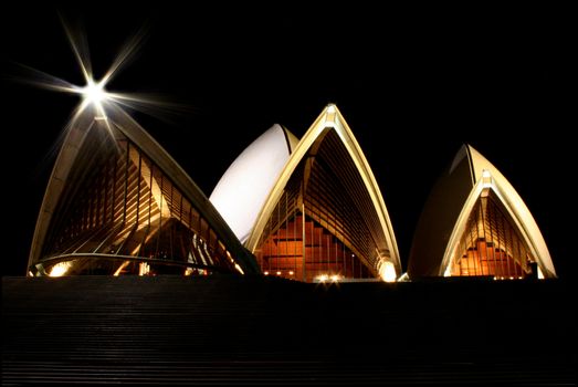 The Sydney Opera House at night, Australia.