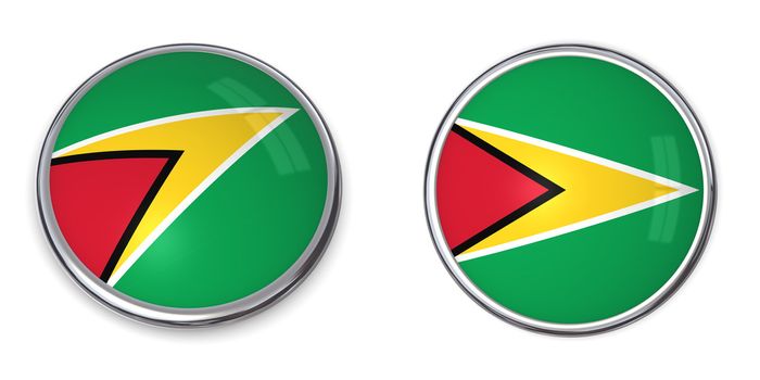 button style banner in 3D of Guyana