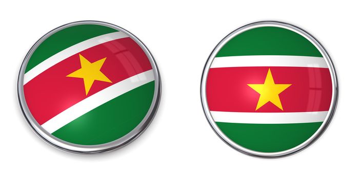 button style banner in 3D of Suriname