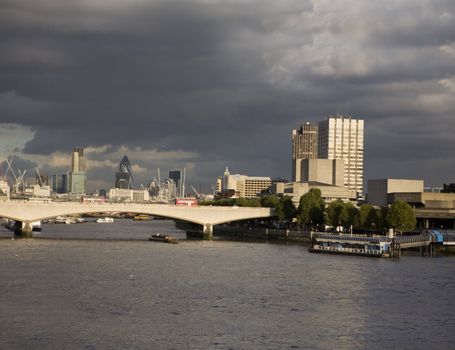 View across Thames River with St.Paul and City at the background