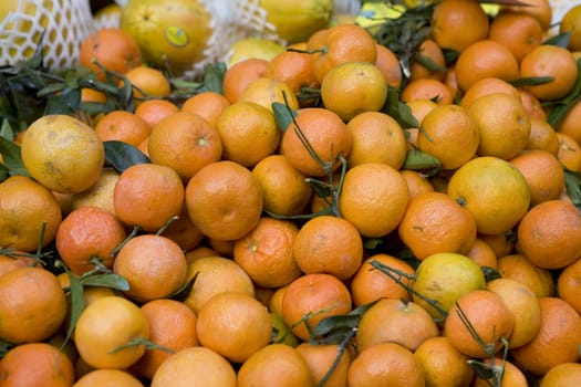 mandarins in the box. Fruit market