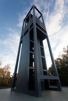 Dramatic wide angle shot of the Carillon donated by the Netherlands in Rosslyn, Virginia