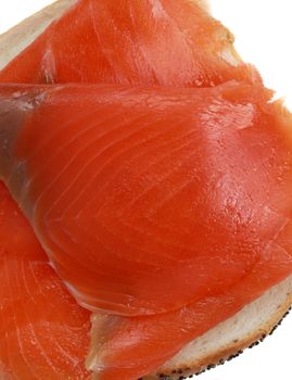 closeup on slices of smoked trout