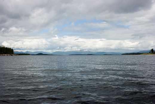 Northern sea landscape in windy weather in the summer
