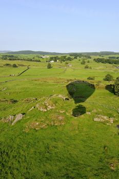 View from hot air balloon in the Lake District National Park Cumbria England