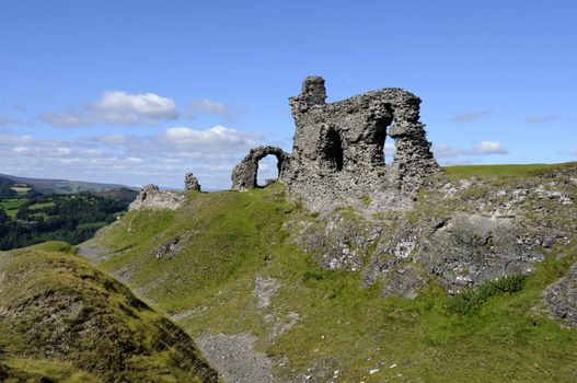 View of Castell Dinas Bran above Llangollen in Denbighshire Wales UK