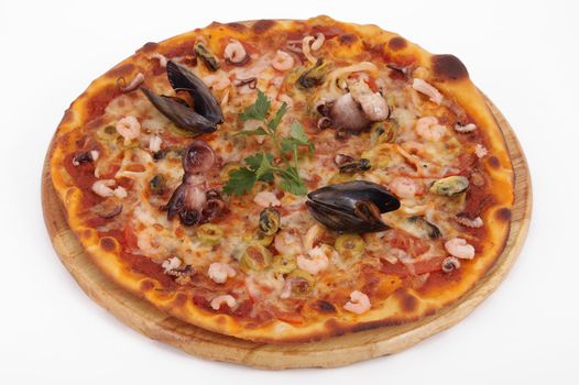 pizza with seafood