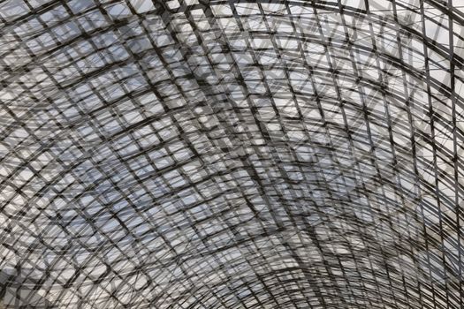 shopping mall glass dome ceiling interior view