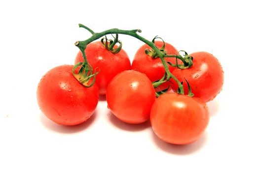 beautiful red tomatoes over white background
