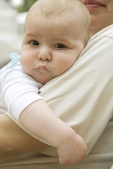 Portrait of happy newborn baby