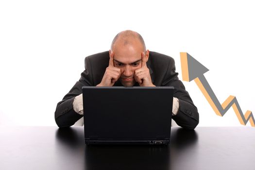 businessman working on laptop on office