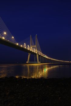 night shoot of Vasco da Gama Bridge in Lisbon, Portugal