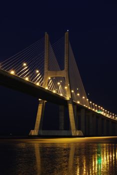 night shoot of Vasco da Gama Bridge in Lisbon, Portugal